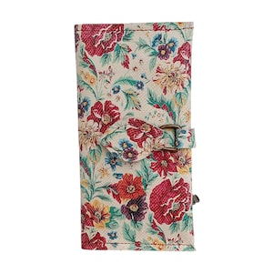 Cartera plegable fina de cuero para mujer, cartera floral de cuero para mujer, tarjetero de cuero para mujer, cartera fina de cuero, cartera floral de cuero para mujer