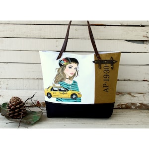 Tote Bag For Women, Canvas Shoulder Bag Womens, Casual Canvas Shoulder Bag for Everyday Use, Gift For Her, Coastal Tote Bag