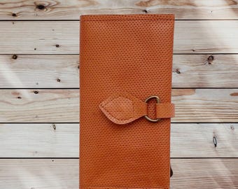 Cartera de mujer, Cartera de piel marrón para mujer, Cartera única, Cartera grande para mujer, Carteras largas para mujer, Regalo para ella, Cartera de piel marrón