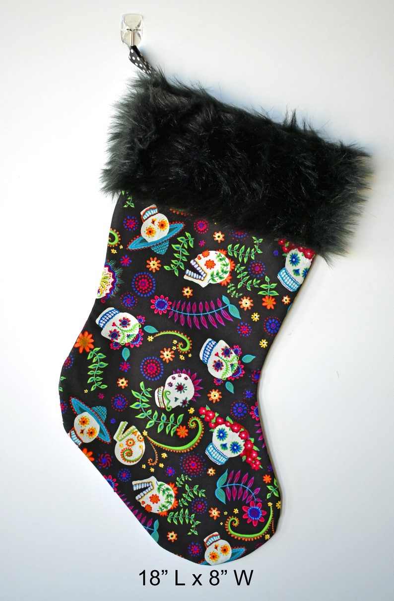 Sugar Skull Stockings Day Of The Dead Stockings Christmas Stockings Ornaments And Accents Home Decor Home Living Stocking with Skulls