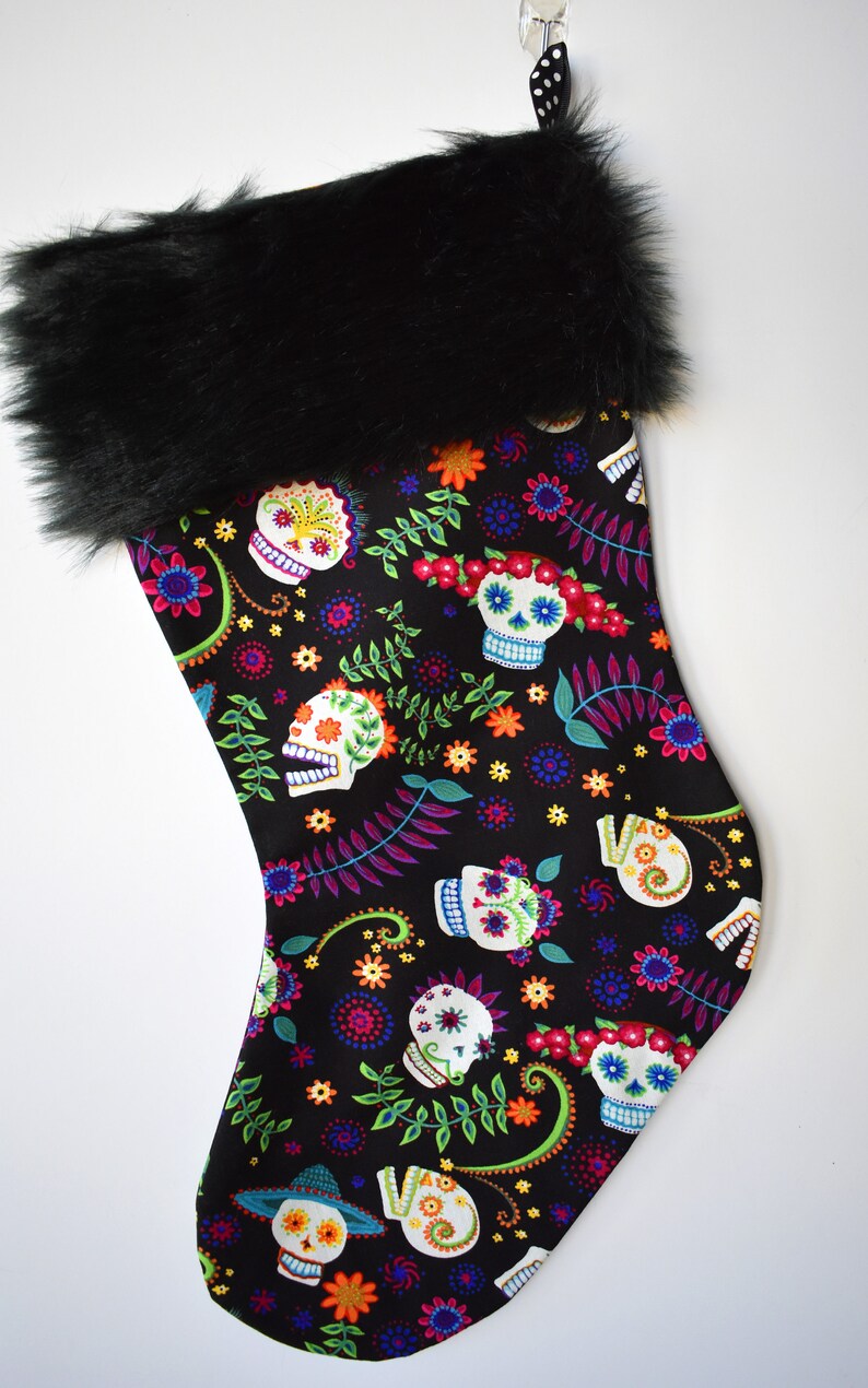 Sugar Skull Stockings Day Of The Dead Stockings Christmas Stockings Ornaments And Accents Home Decor Home Living Stocking with Skulls