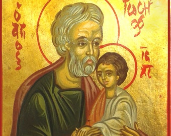 Saint Joseph,catholic icon, hand painted icon,greek icon,
