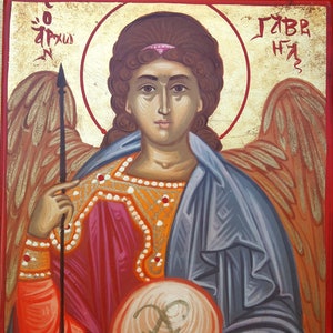 Byzantine Icon.orthodox Angel Gabriel.handpainted. Archangel Gabriel ...
