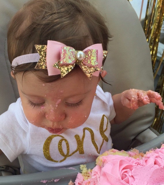 baby girl gold bow headband