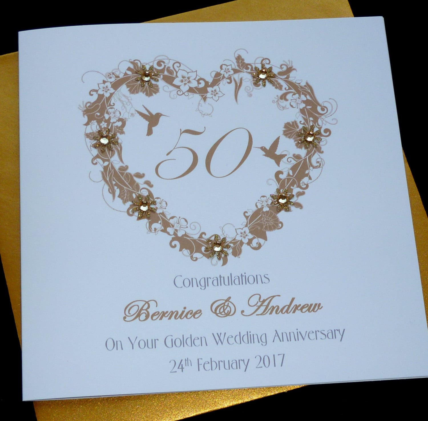 PATIKIL 50th Anniversary Card, Happy Anniversary Cards