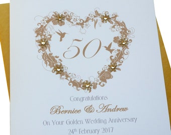 Gold / 50th Wedding Anniversary personalised card