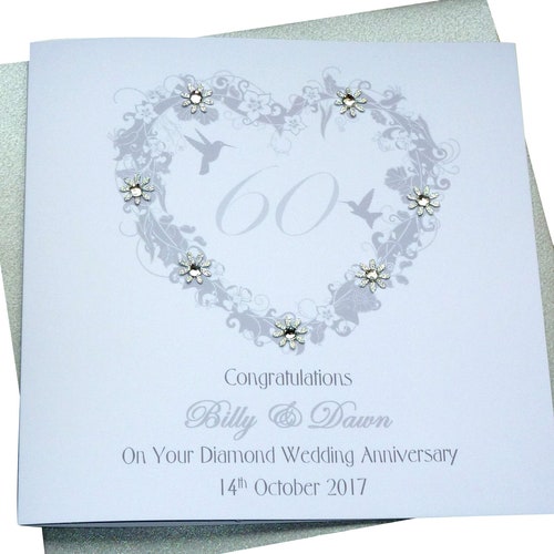 Diamond Wedding Anniversary Card for Etsy