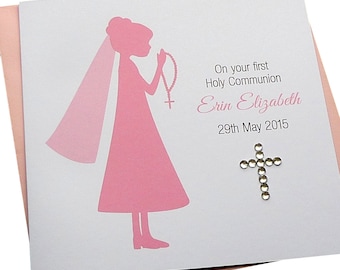 Personalised Handmade First Communion Card / Boys or Girls Available