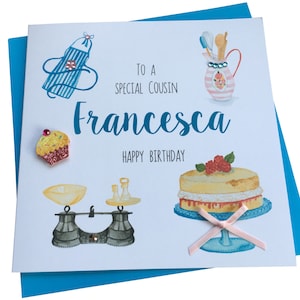 Personalised Handmade Baking theme Birthday Card