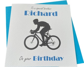 Handmade Personalised Bicycle Bike Cyclist Birthday Card