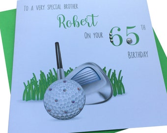 Personalised Handmade Golfing- Golf Birthday Card