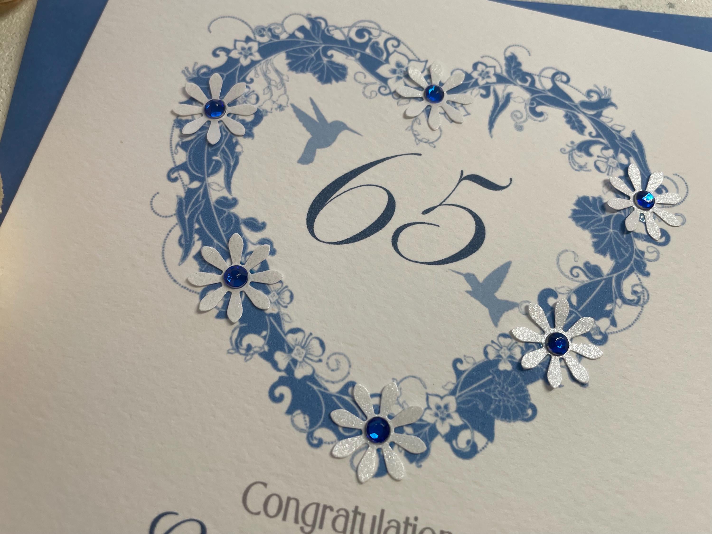 Sapphire / 65th Wedding Anniversary Personalised Card - Etsy UK