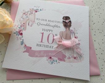 Personalised Ballet Ballerina Birthday Card  5th 6th 7th 8th 9th 10th 11th 12th 13th 14th 15th Any age- wording (1)