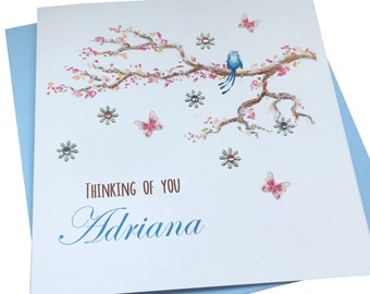 Personalised Handmade Thinking of you / Sympathy Card
