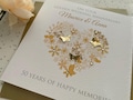 Personalised Handmade Gold- 50th Wedding Anniversary Heart Card