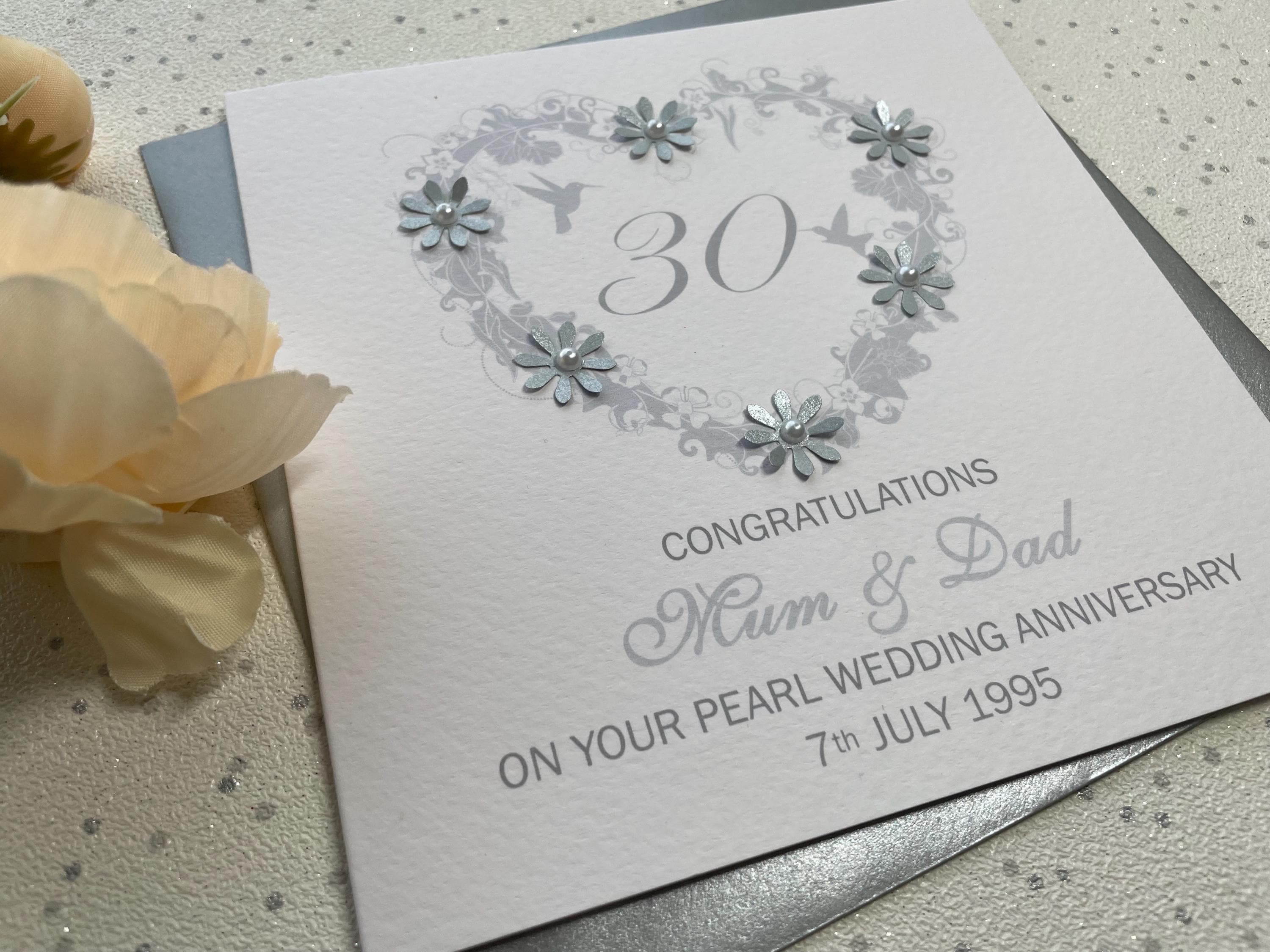Pearl / 30th Wedding Anniversary Personalised Card - Etsy UK