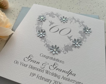 Diamond / 60th Wedding Anniversary personalised card