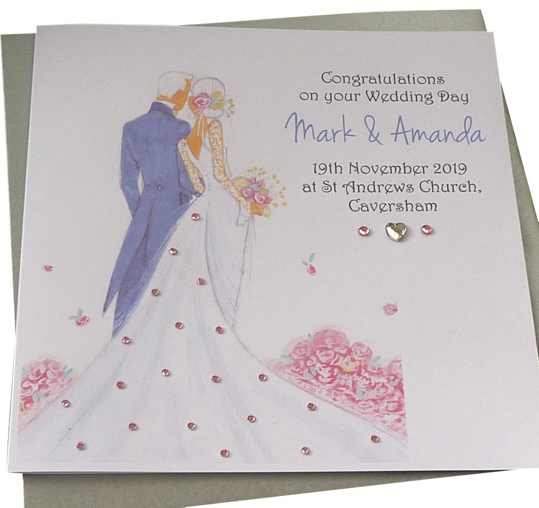 Personalised Handmade Wedding Card - Etsy UK