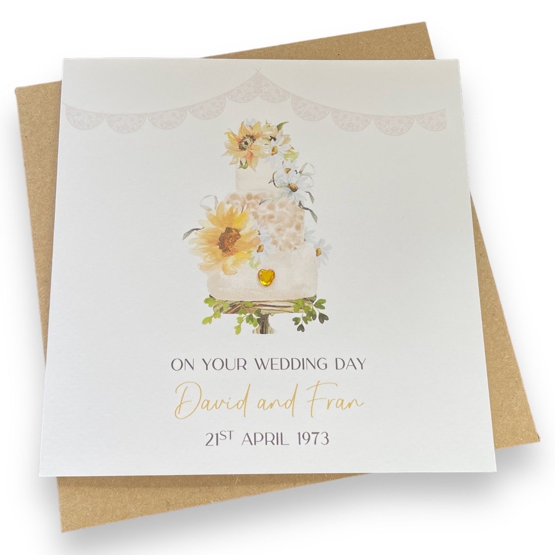 Personalised Handmade Wedding Day Card - Etsy UK