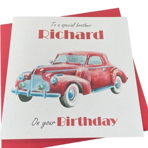 Handmade Personalised Vintage Car Birthday Card