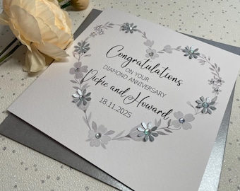 Handmade Happy Diamond Anniversary Card