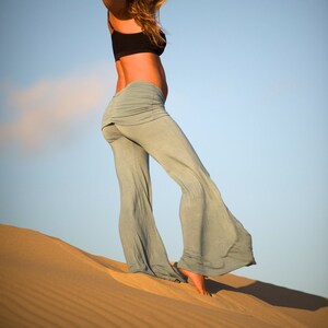 WIDE LEG flowy palazzo gaucho maternity resort lounge beach pants with ruched fold over skirt waist