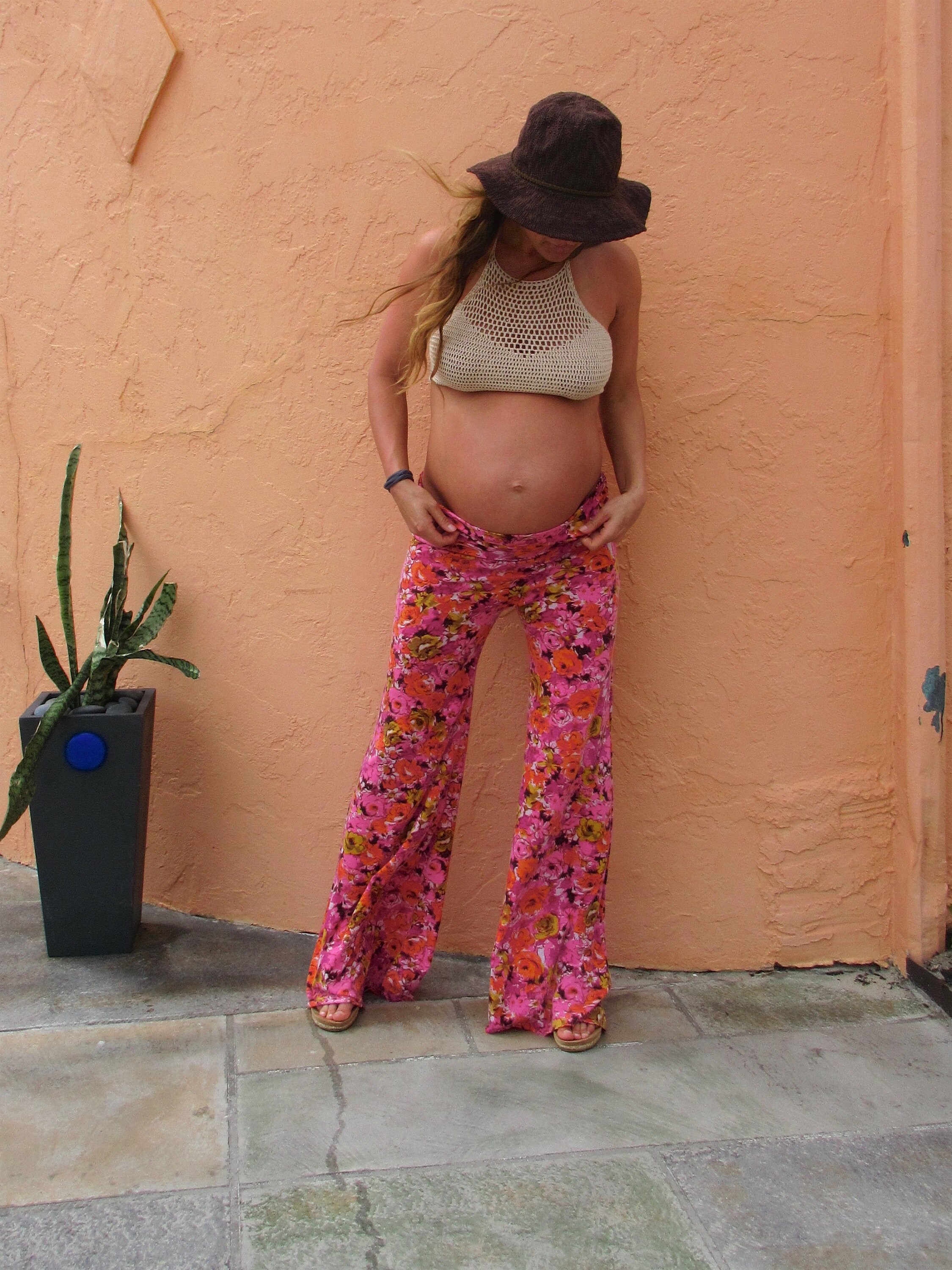 Big Sale Women's Vintage Floral Print Flare Pants Y2k High