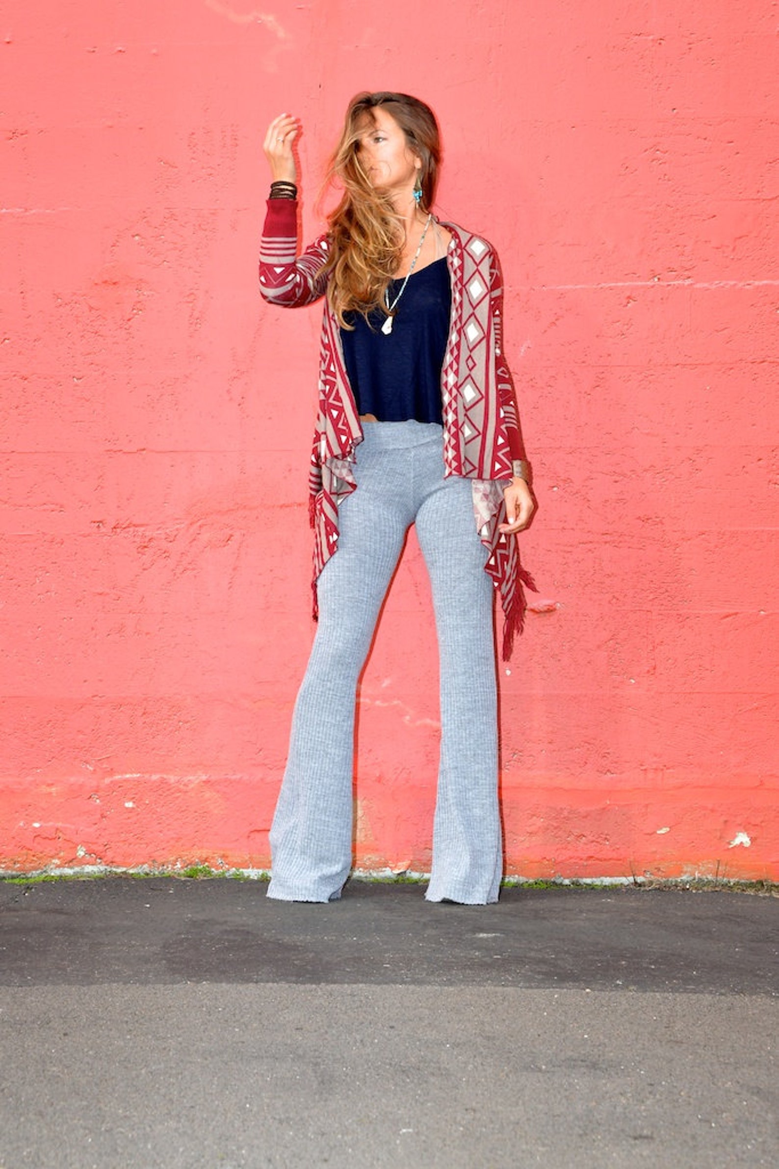 RIBBED SWEATER Knit Crochet Pants Fall Fashion Winter Style Etsy