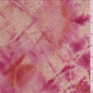 May include: Pink, orange, and beige tie-dye fabric with a soft, fuzzy texture.