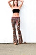 AZTEC TRIBAL STRIPE  flare leg gypsy hippie retro festival yoga fashion bell bottoms with fold waist optional 