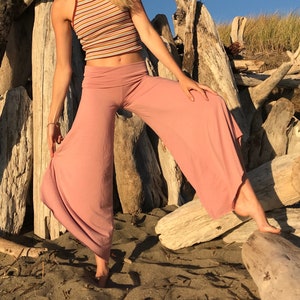 BREDE BEEN rayon palazzo gaucho resort lounge strand yoga capri broek broek met omslag taille
