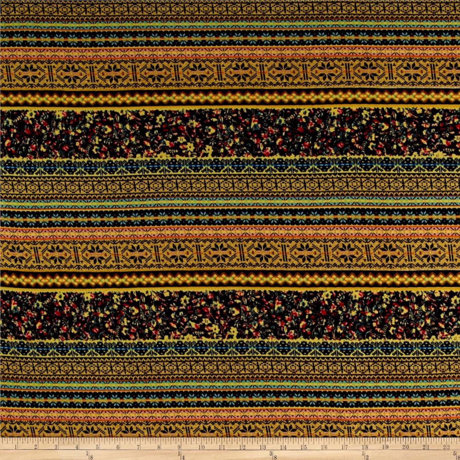 AZTEC TRIBAL STRIPE teal rust brown flare leg bell bottom | Etsy