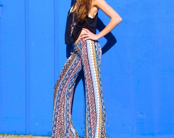 Polka Dot Black Bell Bottoms Women,hippie,boho,flare,leggings,yoga,plus  Size Flare,festival 