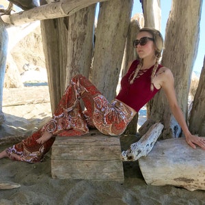 VELVET 70's velour free people janis joplin hippie chic boho dance festival burning man gypsy flare bell bottom pants (or leggings) image 3
