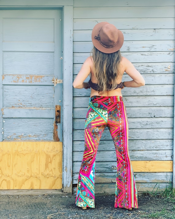 PATCHWORK VELVET 70's Free People Janis Joplin Hippie Chic Boho Dance  Festival Burning Man Gypsy Flare Bell Bottom Pants or Leggings 