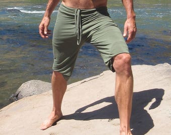 Herren Hanf oder Bambus Yoga Surf Lounge Beach Resort Shorts mit Kordelzug