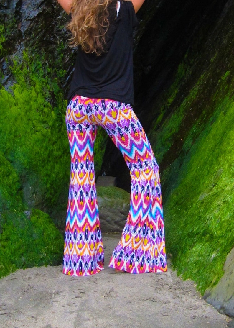 RAINBOW IKAT BELL Bottom Striped Wide Leg Fashion Gypsy Hippie - Etsy