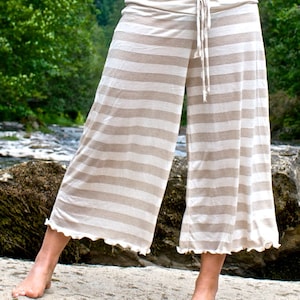 Stripe Palazzo Wide Leg Gaucho Yoga Lounge Beach Resort calf Length ...