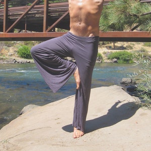 PANTALONI DA YOGA DA UOMO pantaloni larghi da spiaggia in rayon e spandex con coulisse