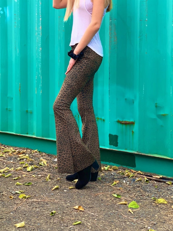 Flare bottom suede pants hot sale