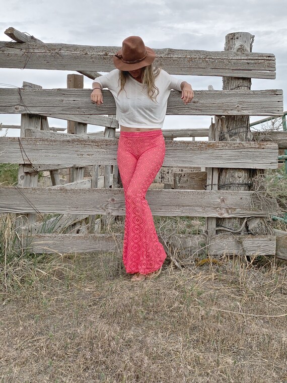 Neon bell bottom pants sale