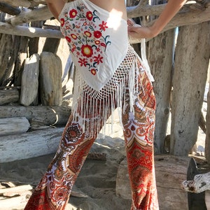 VELVET 70's velour free people janis joplin hippie chic boho dance festival burning man gypsy flare bell bottom pants (or leggings) image 2