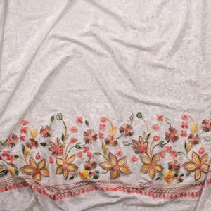 BLOEMEN GEBORDUURD FLUWEEL 70's veloursvrije mensen hippie chic boho dance festival brandende man zigeuner flare bell bottoms (of leggings) afbeelding 9