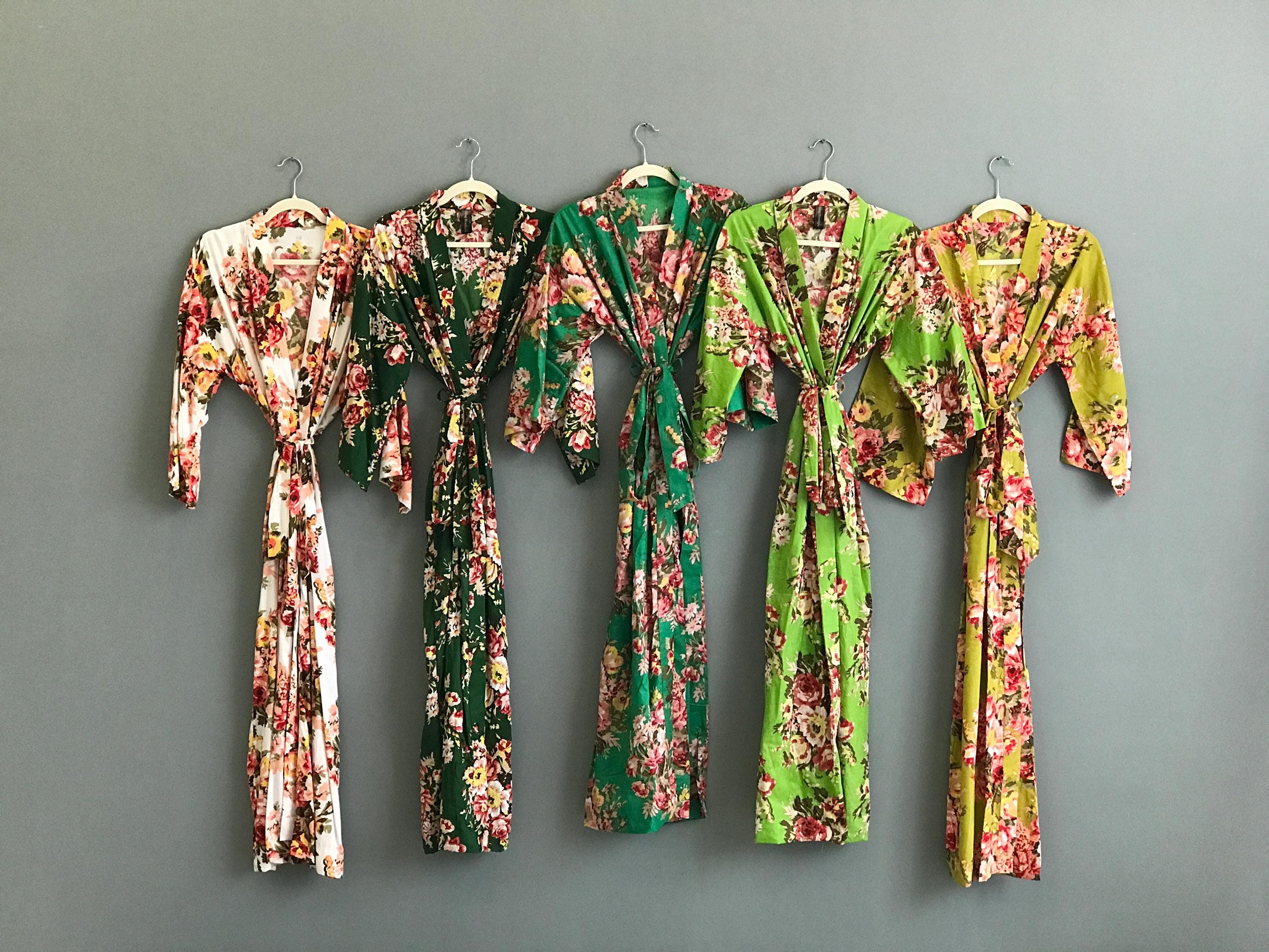 Luxurious Bridesmaid robes in greens, personalized kimono jackets for mother of the bride/ groom, perfect Bridal party/ Christmas gifts.