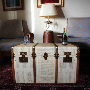 MADE TO ORDER Bentwood Vintage SteamerTrunk CoffeeTable toy chest Unique storage hope chest bench Exclusive furniture: Keith15