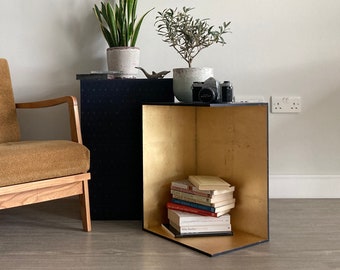 Elegant Side Table in Gold and Blue | MinimalUnique Handmade Nesting Table Set | Coffee or End Table Home Decor | PIAF #nstb