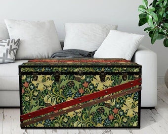 Unique Coffee Table William Morris Wallpaper Steamer Trunk | Toy Chest Bed End Storage Bench Furniture | Luxury Home Decor | SINATRA #GLIN