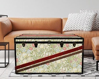 Tavolino da caffè unico William Morris Wallpaper Baule a vapore / Cassapanca per giocattoli Mobili per panca portaoggetti / Decorazioni per la casa di lusso / SINATRA #GLGR