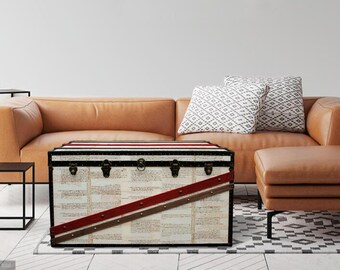 Vintage Look Überseekoffer Couchtisch | Florentiner Handschrift Design