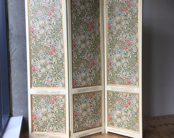 DOILLON Morris Wallpaper Handmade wooden Folding Screen Room Divider Decorative Vintage Partition #GLGR